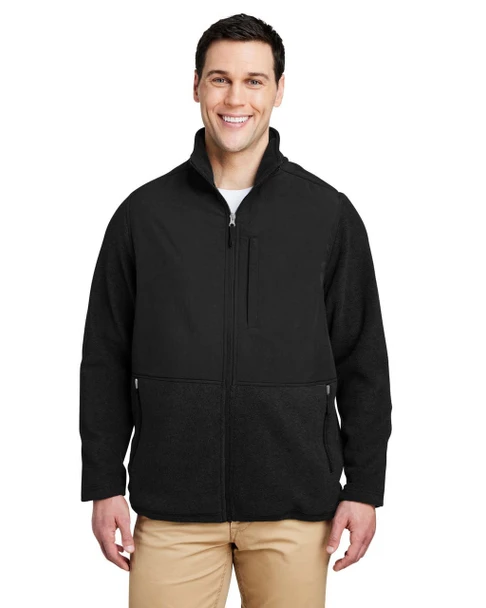 Core365 CE890 Men's Journey Summit Hybrid Full-Zip Jacket | Black/ Black