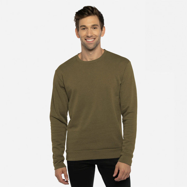 Next Level 9002 Unisex Pullover PCH Crewneck Sweatshirt | Heather Military Green