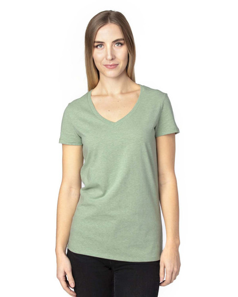Threadfast 200RV Ladies' Ultimate Short-Sleeve V-Neck T-Shirt | Army Heather