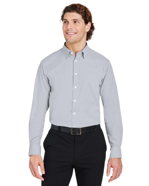 Devon & Jones DG537 Crownlux Performance® Men's Microstripe Shirt | Graphite/white