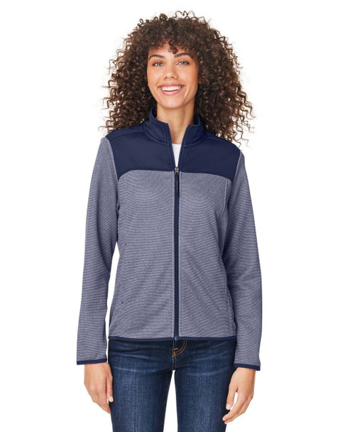 Core365 CE74W Ladies' Heathered Stripe Hybrid Jacket - T-shirt.ca