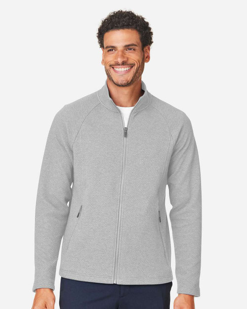 North End NE727 Men's Spirit Textured Full-Zip | Platinum Heather North End NE727 Men's Spirit Textured Full-Zip | Platinum Heather