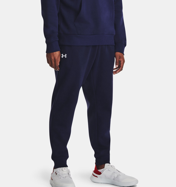 Under Armour 1379774 Men's Rival Fleece Sweatpant | Midnight Navy/White