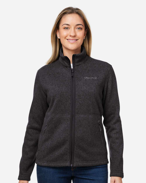 M16250 Marmot Women's Drop Line Fleece Jacket | Black Heather
