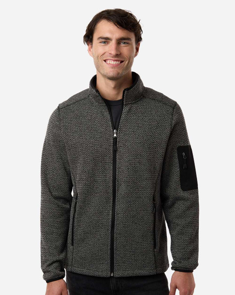 North End NE730 Men's Jasper Full-Zip Fleece Jacket | Black/ Grey North End NE730 Men's Jasper Full-Zip Fleece Jacket | Black/ Grey