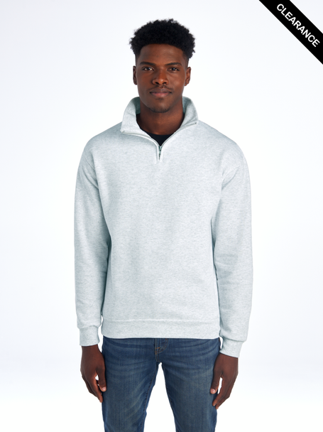 Clearance - JERZEES 995MR Nublend® Cadet Collar Quarter-Zip Sweatshirt | Ash