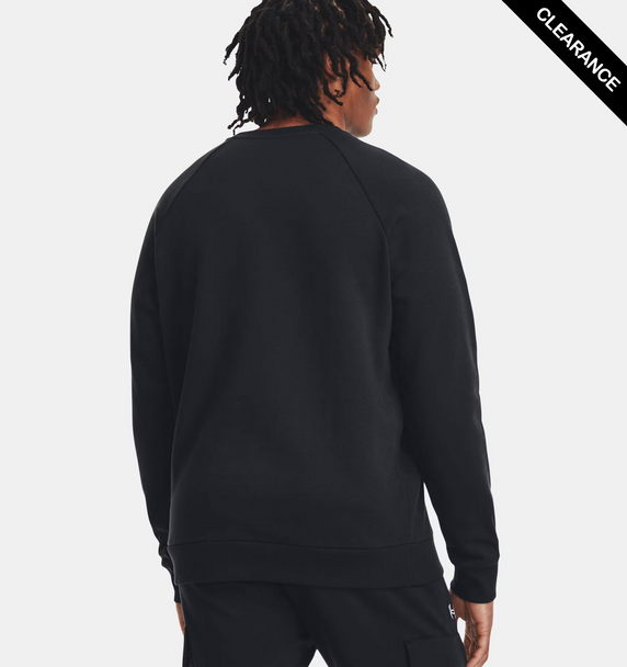 Clearance - Under Armour 1379755 Men's Rival Fleece Sweatshirt | Black/White