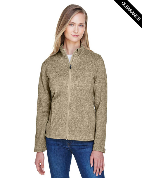 Clearance - Devon & Jones DG793W Ladies' Bristol Full-Zip Sweater Fleece Jacket | Khaki Heather