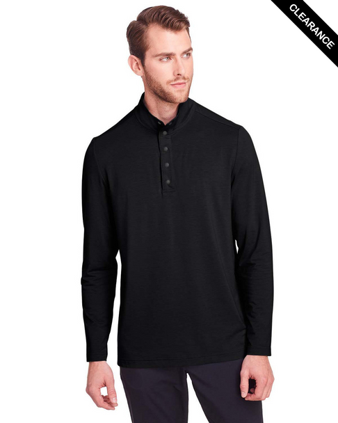 Clearance - North End NE400 Men's Jaq Snap-Up Stretch Performance Pullover Long Sleeve Shirt | Black