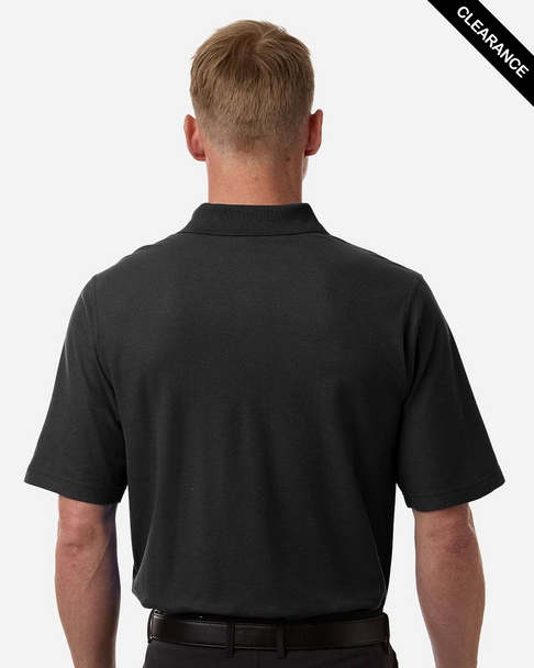 Clearance - Harriton M105T Men's Tall Maverick CVC Pique Polo | Black