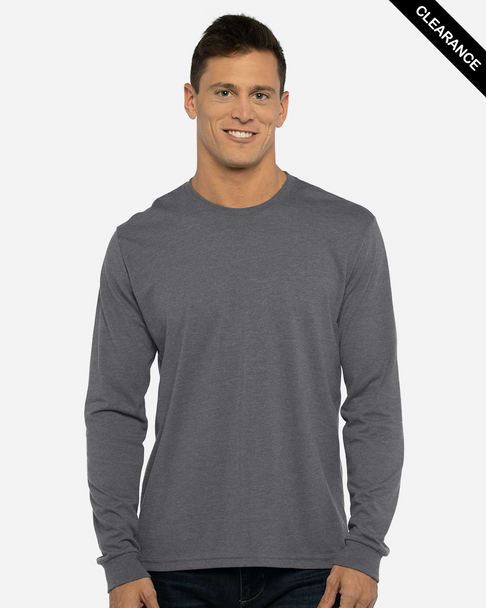Clearance - Next Level 6411 Unisex Sueded Long-Sleeve Crew Shirt | Heather Metal