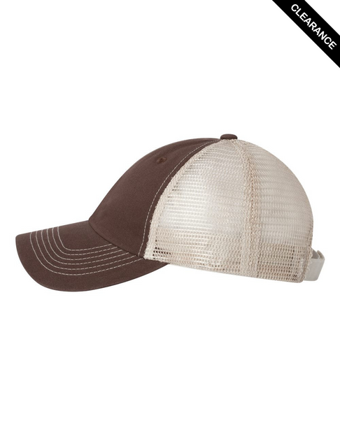 Clearance - Valucap 3100 Contrast-Stitch Mesh-Back Cap | Brown/ Stone