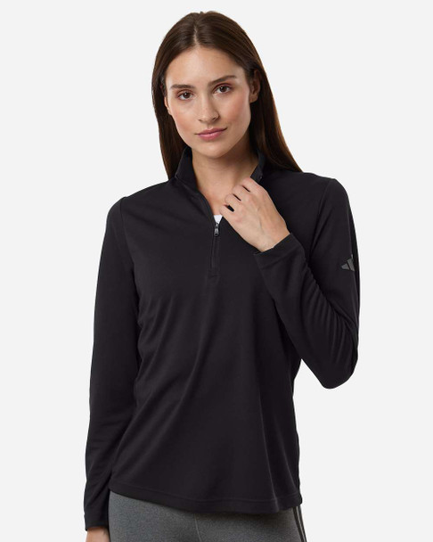 Adidas A400 Women's Lightweight Quarter-Zip Pullover | Black