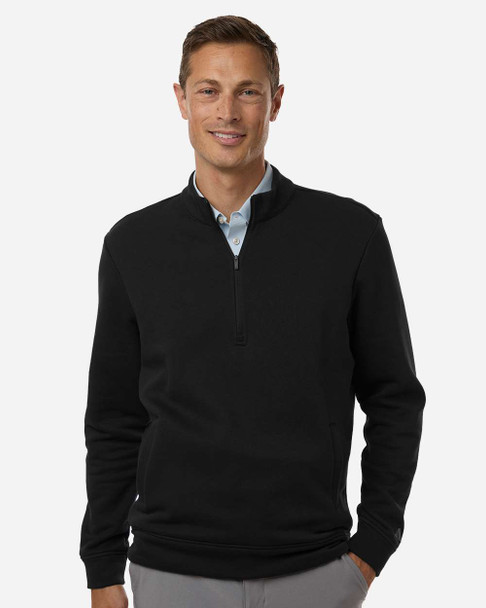 Adidas A721 Men's Elevated Fleece Quarter-Zip Pullover | Black