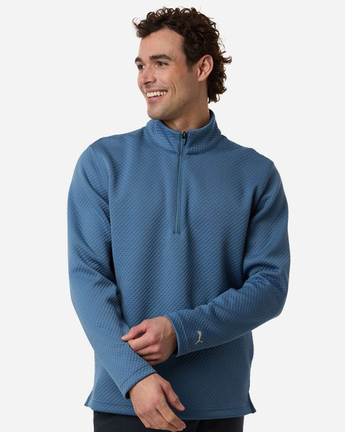 Puma Golf 638595 Men's Pebble Quarter-Zip Pullover | Blue Horizon