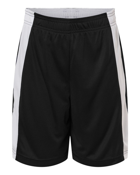 Team 365 TT115BY Youth Zone Performance Reversible Shorts | Black/ White