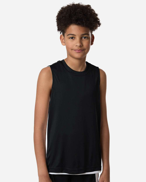 Team 365 TT115Y Youth Zone Performance Reversible Jersey | Black/ White