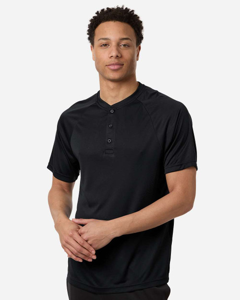 TT11HN Team 365 Men's Zone Performance Henley | Black