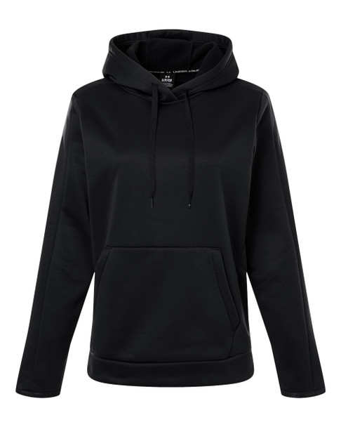 Under Armour 6010943 Women's Armour Fleece Pro Hooded Sweatshirt | Black/ White