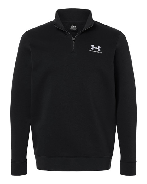 Under Armour 6012710 Men's Icon Fleece Quarter-Zip Pullover | Black/ White