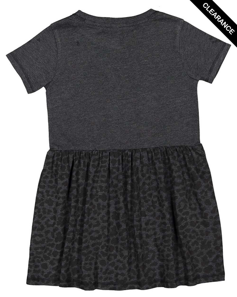 Clearance - Rabbit Skins 5333 Toddler Fine Jersey Dress | Vintage Smoke/ Black Leopard