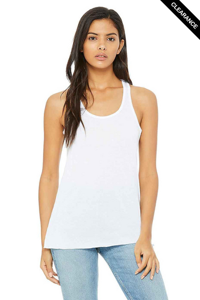 Clearance - Bella+Canvas 8800 Flowy Racerback Tank Top | White