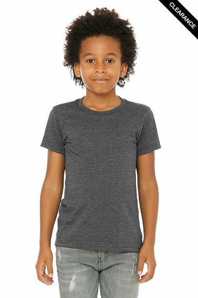 Clearance - Bella+Canvas 3001YCVC Youth Jersey Short Sleeve Tee | Dark Grey Heather