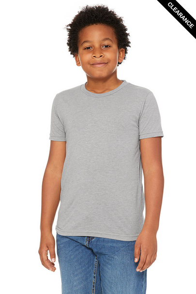 Clearance - 3413Y BELLA + CANVAS Youth Triblend Tee | Athletic Grey Triblend