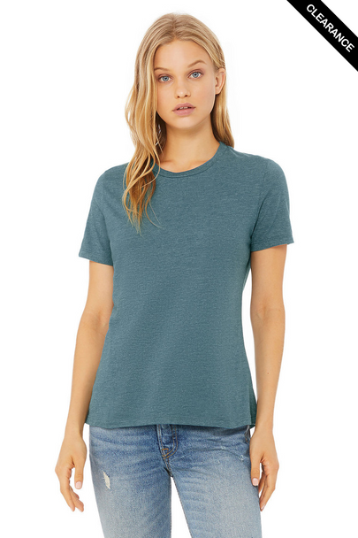 Clearance - BELLA + CANVAS 6400CVC Women’s Relaxed Fit Heather CVC Tee | Heather Deep Teal
