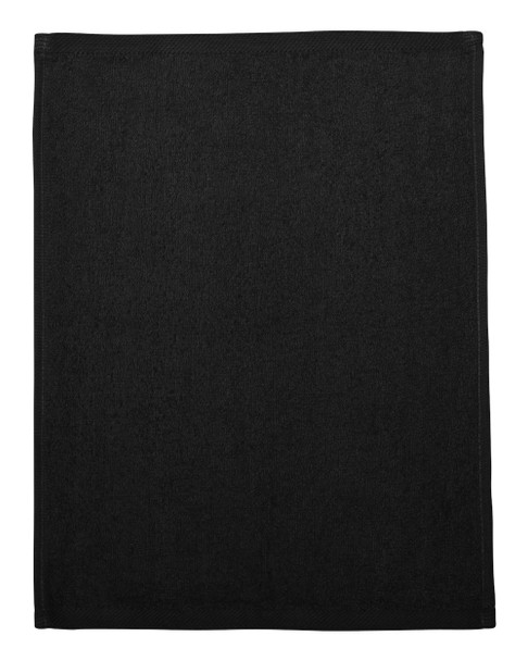 Q-Tees T600   Hemmed Fingertip Towel | Black