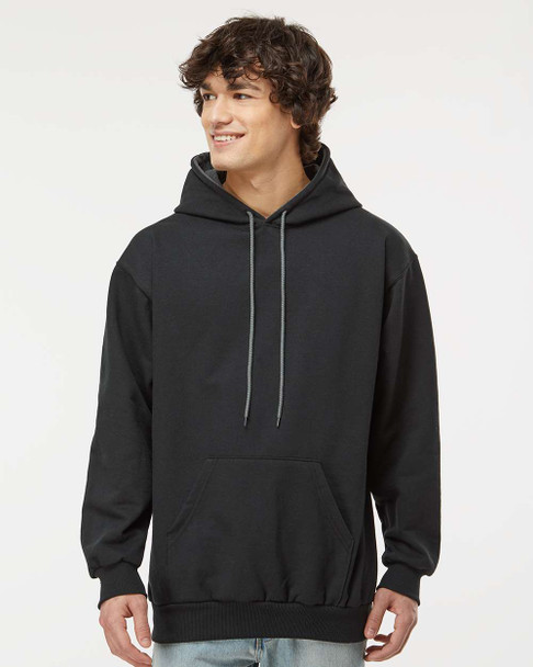 King Athletics KF9041 Two Tone Hooded Sweatshirt | Black/ Charcoal