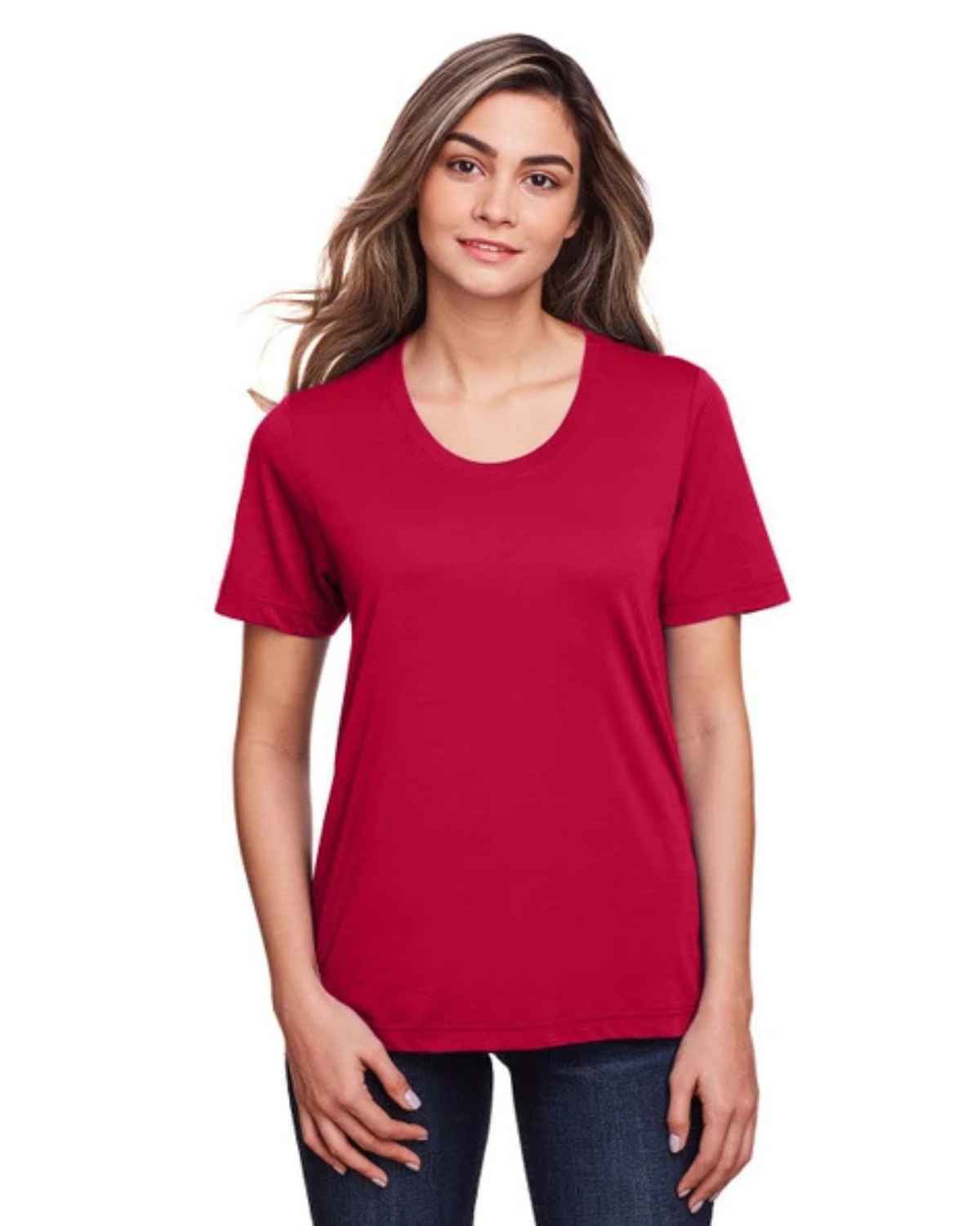 Core365 CE111W Ladies' Fusion ChromaSoft Performance T-Shirt in classic red