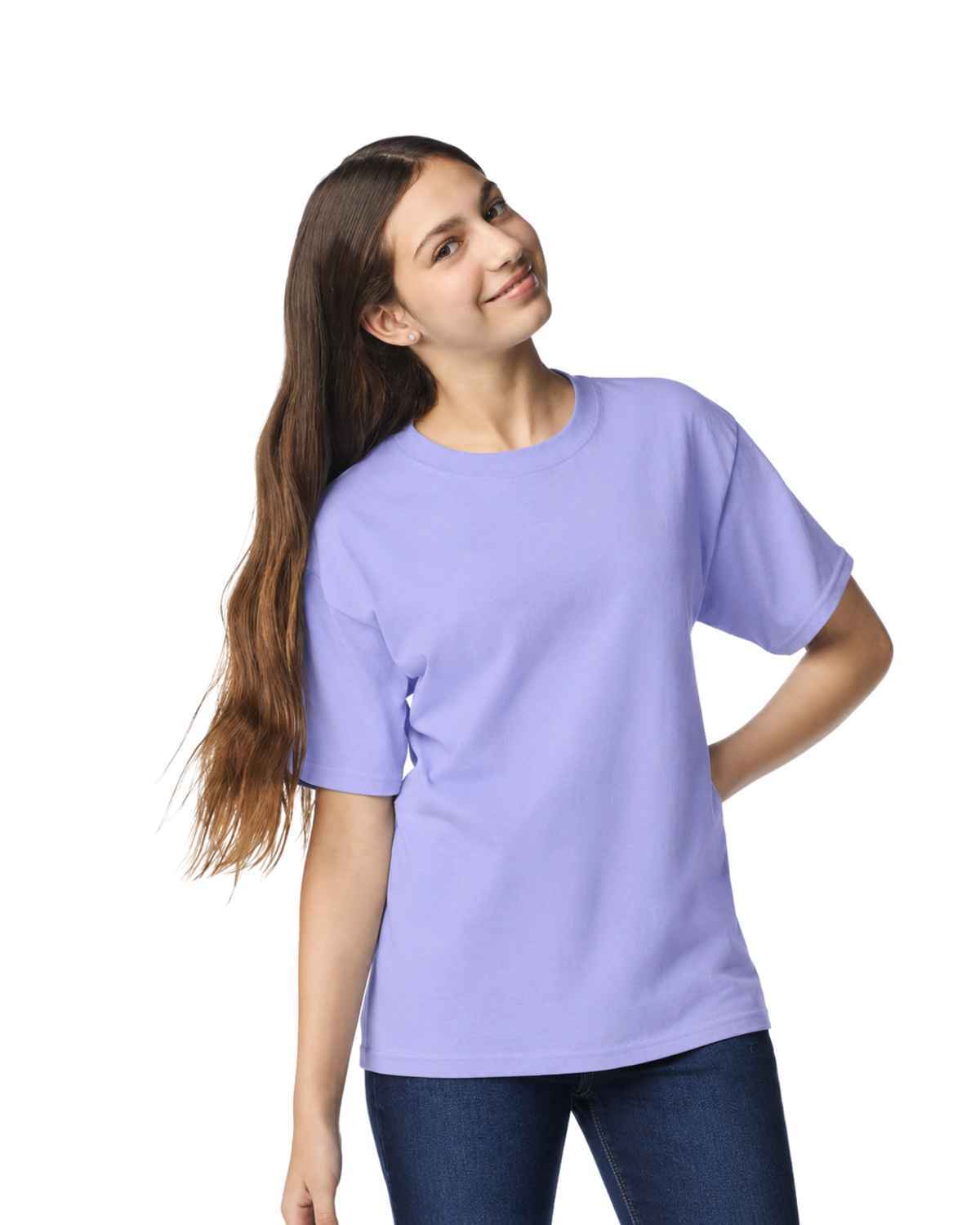 Gildan 3000B Youth Light Cotton T-Shirt in violet