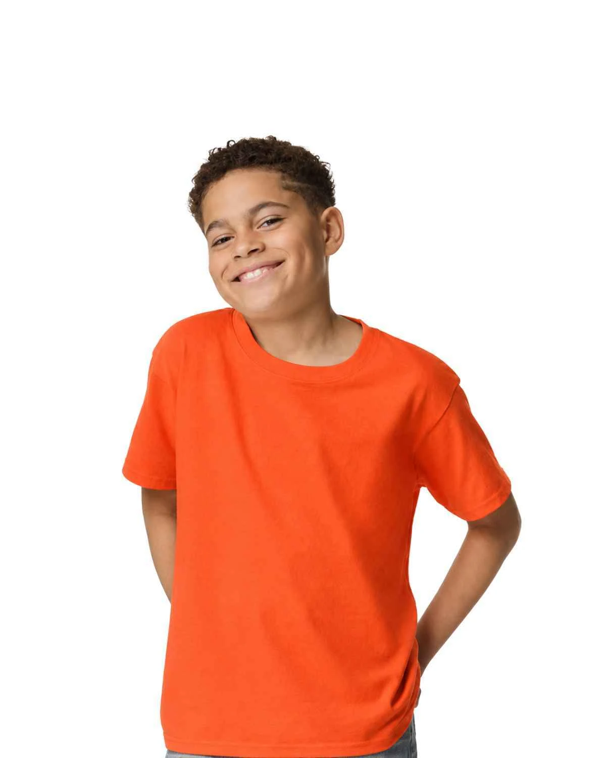 gildan 5000b youth tshirt in orange