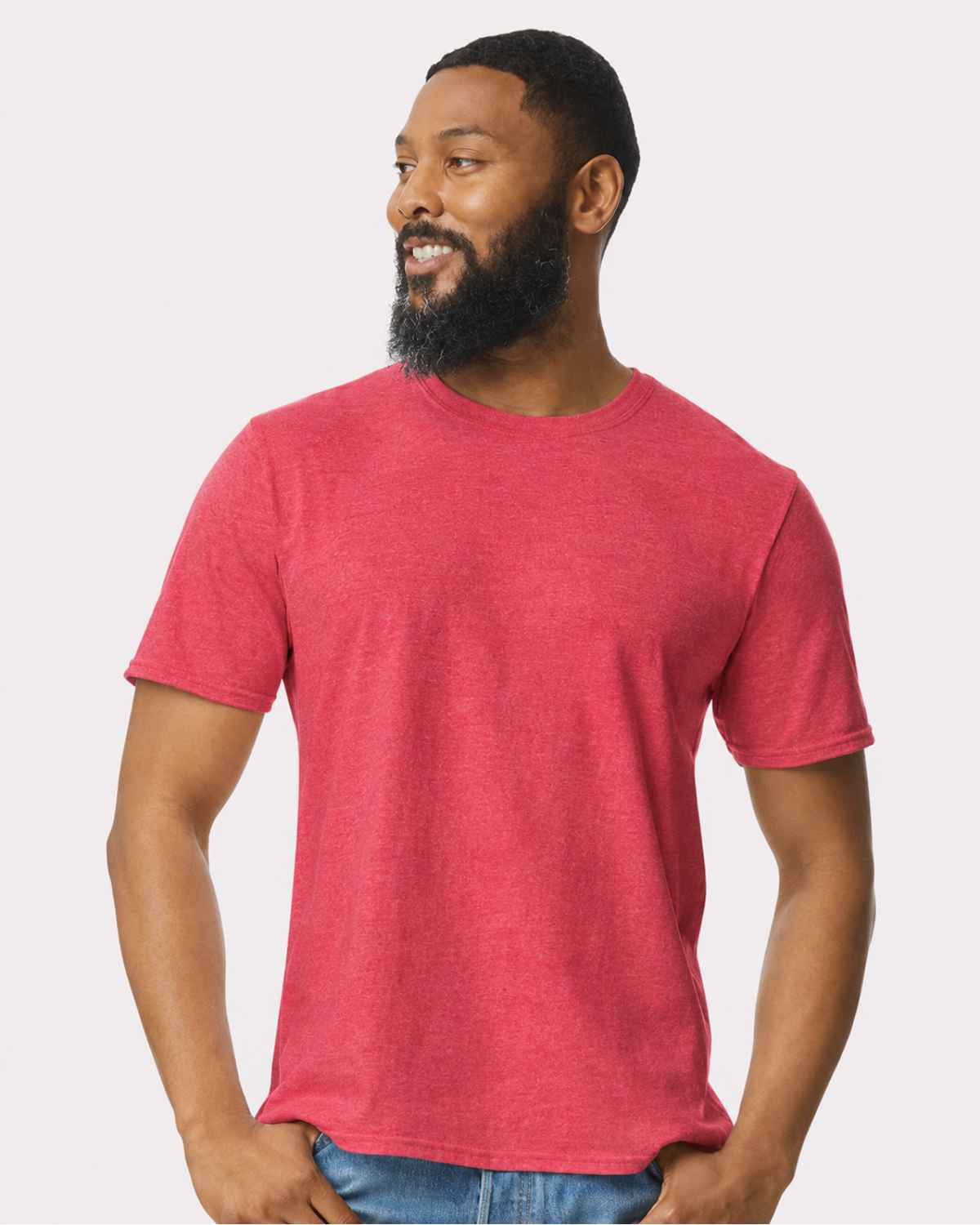 gildan 64000 in heather red