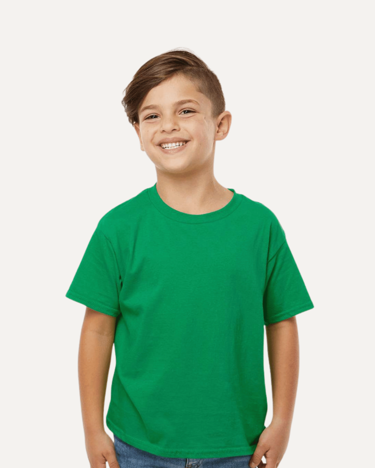 gildan 64000b youth tee in irish green