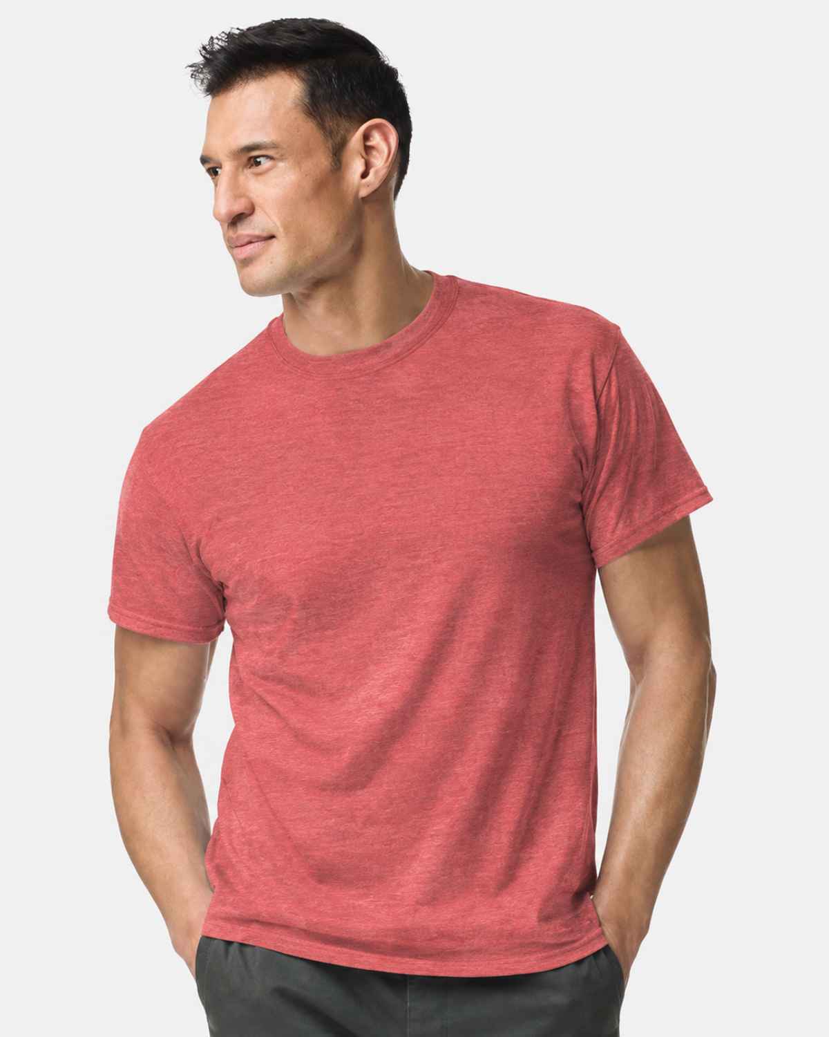 gildan 8000 in heather scarlet red