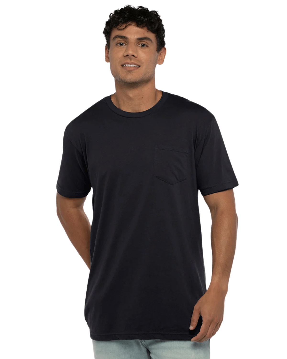 Next Level 3605 Unisex Pocket Crew T-Shirt in black | t-shirt.ca