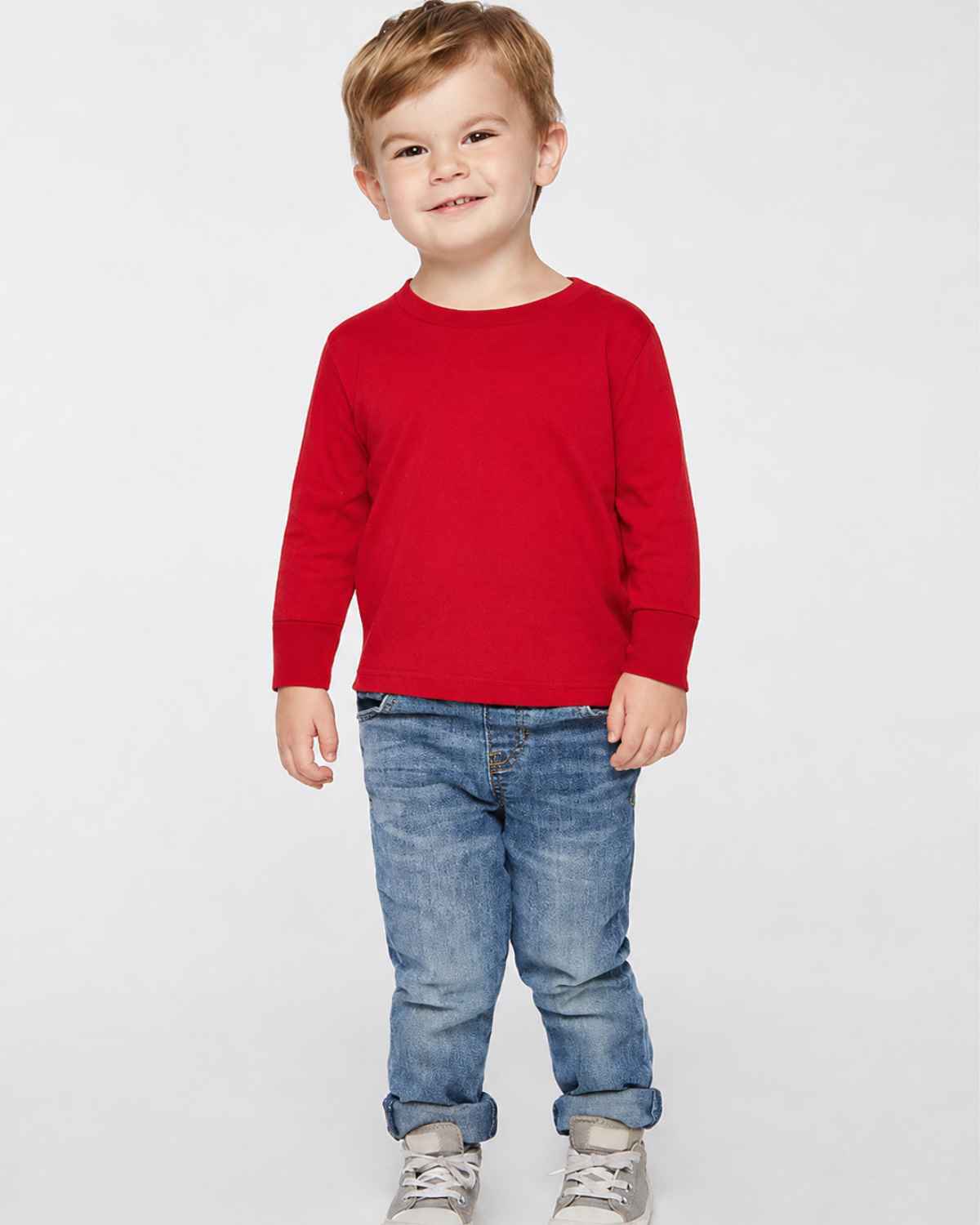 Rabbit Skins 3311 Toddler Jersey Long Sleeve T-shirt in red