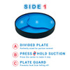 62-0180B-13 Fabrication Enterprises, Inc. STAYnEAT Plate, Divided Suction, Slope n Scoop Dish, Small, Blue, Case of 13