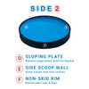 62-0180B-13 Fabrication Enterprises, Inc. STAYnEAT Plate, Divided Suction, Slope n Scoop Dish, Small, Blue, Case of 13