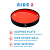 62-0180R-13 Fabrication Enterprises, Inc. STAYnEAT Plate, Divided Suction, Slope n Scoop Dish, Small, Red, Case of 13