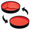 62-0181R-13 Fabrication Enterprises, Inc. STAYnEAT Plate, Divided Suction, Slope n Scoop Dish, Large, Red, Case of 13