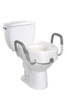 12013 Drive Medical Premium Plastic Raised Toilet Seat with Lock and Padded Armrests, Elongated