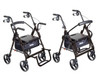 795bk Drive Medical Duet Dual Function Transport Wheelchair Walker Rollator, Black