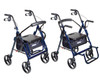 795b Drive Medical Duet Dual Function Transport Wheelchair Walker Rollator, Blue