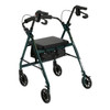 r726gr Drive Medical Walker Rollator with 6" Wheels, Fold Up Removable Back Support and Padded Seat, Green