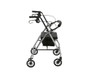 r726sl Drive Medical Walker Rollator with 6" Wheels, Fold Up Removable Back Support and Padded Seat, Silver