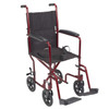 atc17-rd Drive Medical Lightweight Transport Wheelchair, 17" Seat, Red