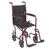 atc19-rd Drive Medical Lightweight Transport Wheelchair, 19" Seat, Red